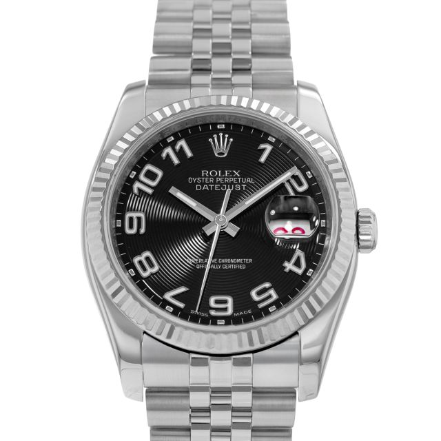 2007 Rolex Datejust 36, 116234, Steel & Gold, Black Concentric Arabic Dial, Oyster Bracelet, Papers Only