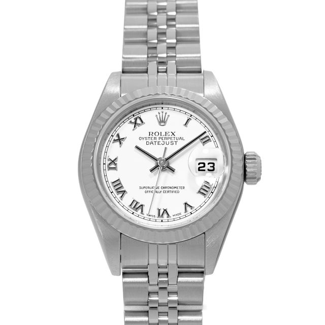 2002 Rolex Lady-Datejust 26 79174, Steel & White Gold, White Roman, Box & Papers