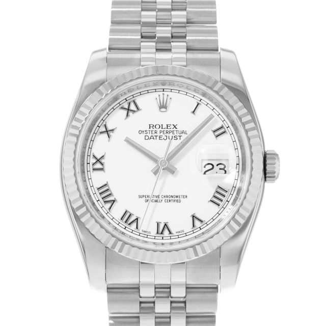 Buy Rolex Datejust 116234 Steel & White Gold White Roman Jubilee