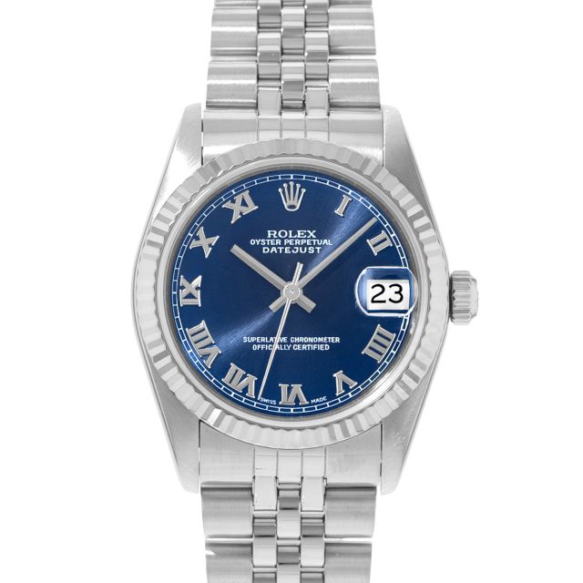 Rolex Datejust Lady 31mm White Gold Steel Blue Roman Dial 68274 Oyster | Watch Chest