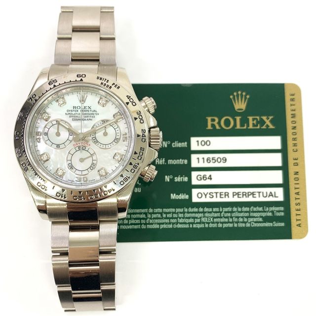 Rolex Daytona of Pearl, Diamond Dial, Wristwatch, Oyster Bracelet