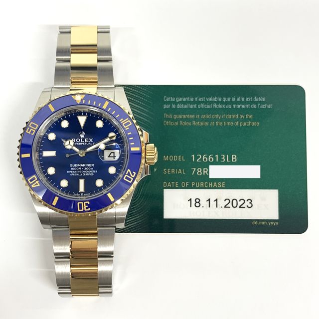 Buy Genuine Used Rolex Submariner Date 126613LB Watch Blue Dial