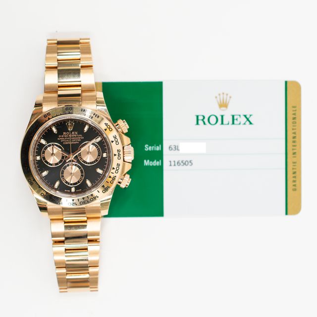 2018 Rolex Cosmograph Daytona, 116505, 40mm, Rose Gold, Black Dial, Oyster Bracelet, Box & Papers