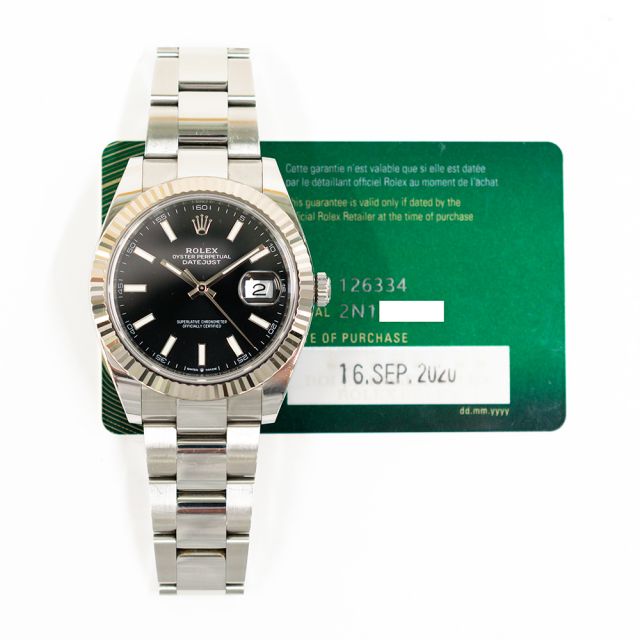 2020 Rolex Datejust 41, 126334, Steel & Gold, Black Dial, Oyster Bracelet, Box & Papers