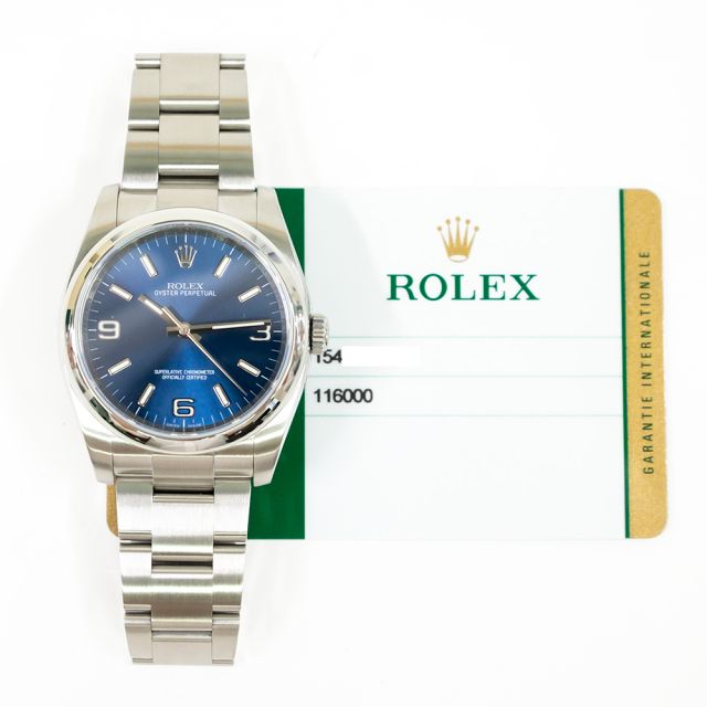 2015 Rolex Oyster Perpetual 36, 116000, Steel, Blue Dial, Oyster Bracelet, Box & Papers