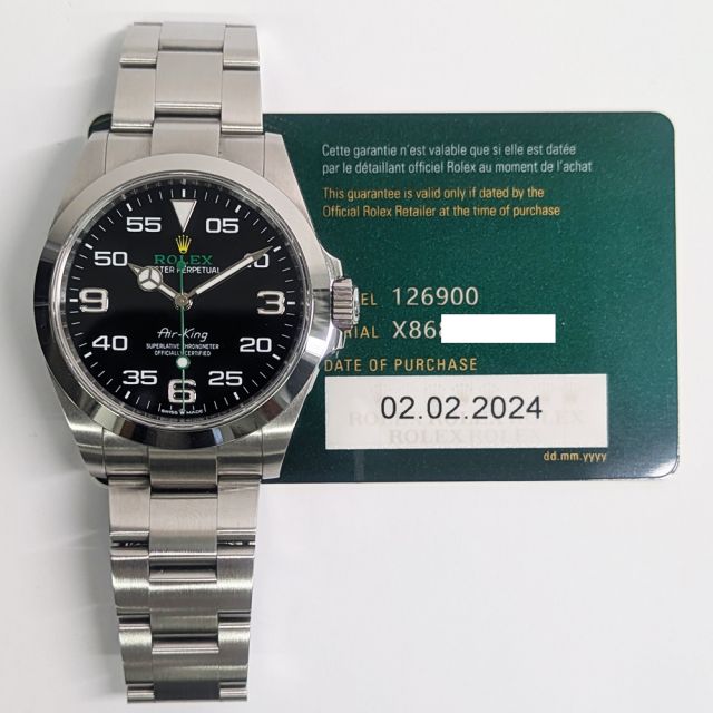 2024 Rolex Air-King, 126900, 40mm, Steel, Black Dial, Box & Papers