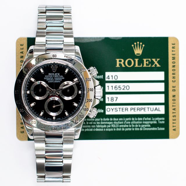 2013 Rolex Cosmograph Daytona, 116520, 40mm, Steel, Black Dial, Oyster Bracelet, Box & Papers