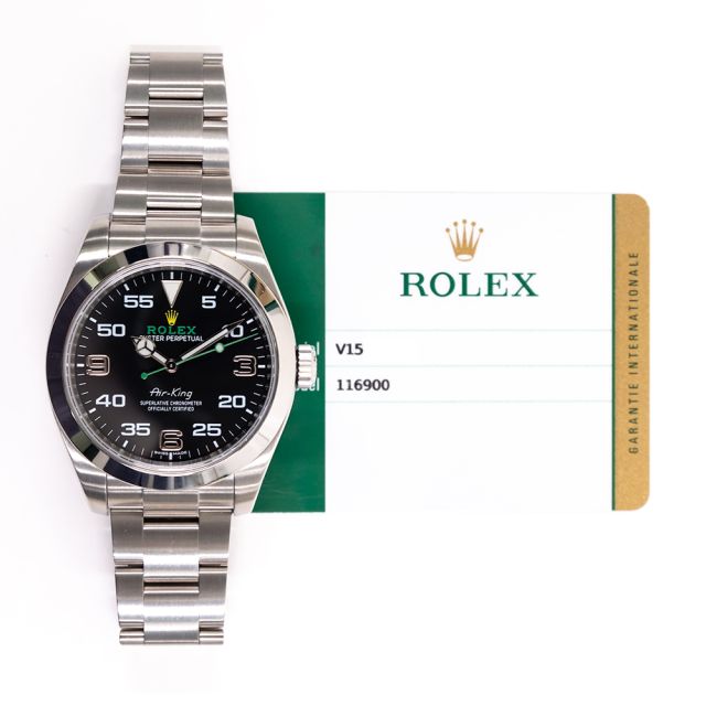 2017 Rolex Air-King, 116900, 40mm, Steel, Black Arabic Dial, Oyster Bracelet, Box & Papers