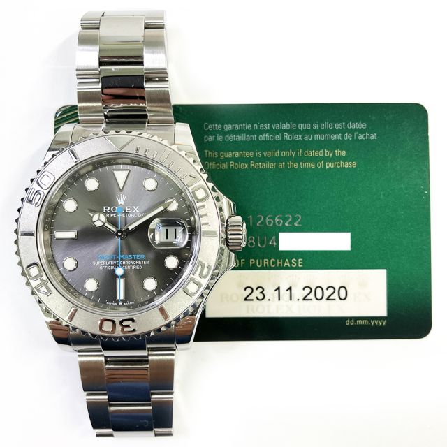 2020 Rolex Yacht-Master 40 116622, Steel & Platinum, Dark Rhodium, Box & Papers