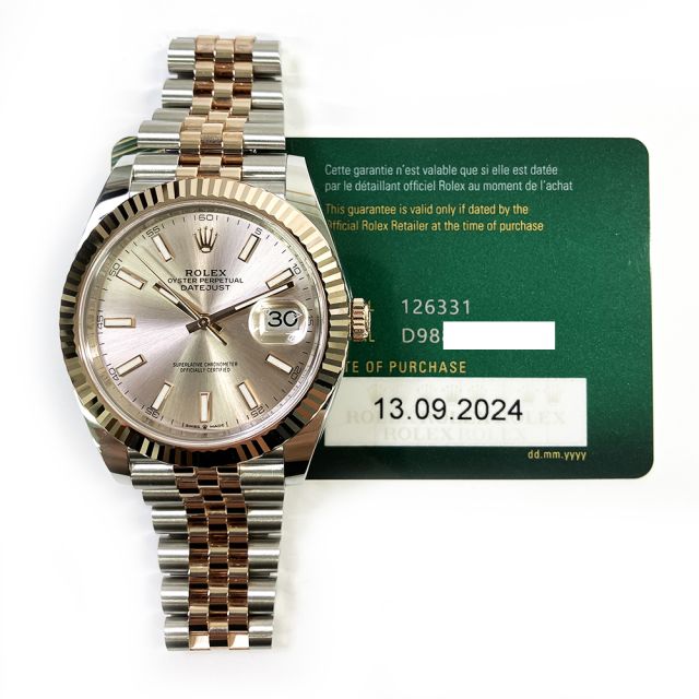 2024 Rolex Datejust 41, 126331, Steel & Gold, Sundust Dial, Jubilee Bracelet, Box & Papers