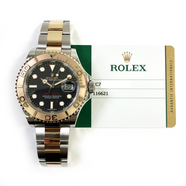 2017 Rolex Yacht-Master 40 116621, Steel & Rose Gold, Black Dial, Box & Papers