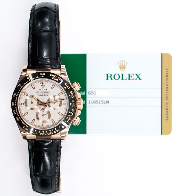 2014 Rolex Cosmograph Daytona, 116515LN, 40mm, Rose Gold, Ivory Dial, Box & Papers