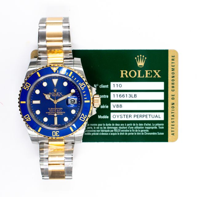 2010 Rolex Submariner Date 'Bluesy', 116613LB, 40mm, Steel & Gold, Blue Dial, Oyster Bracelet, Box & Papers