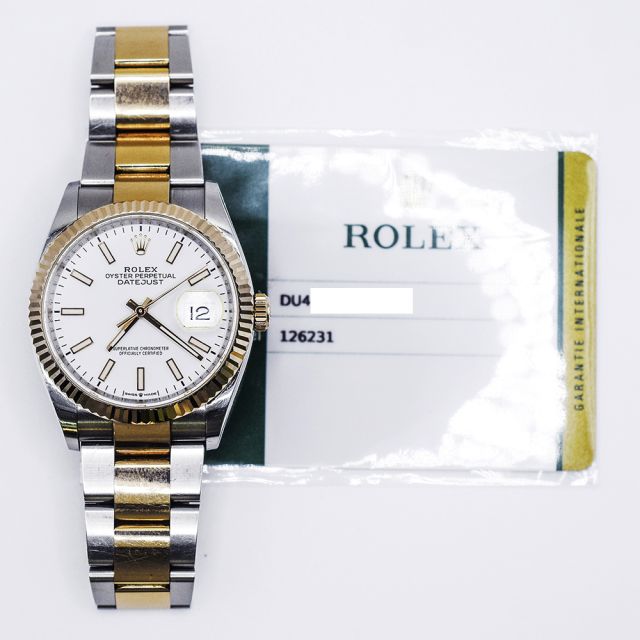 2019 Rolex Datejust 36, 126231, Steel & Gold, White Index, Oyster Bracelet, Oyster Bracelet, Box & Papers