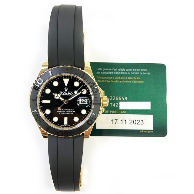 2023 Rolex Yacht-Master 42 226658, Yellow Gold, Black Dial, Box & Papers