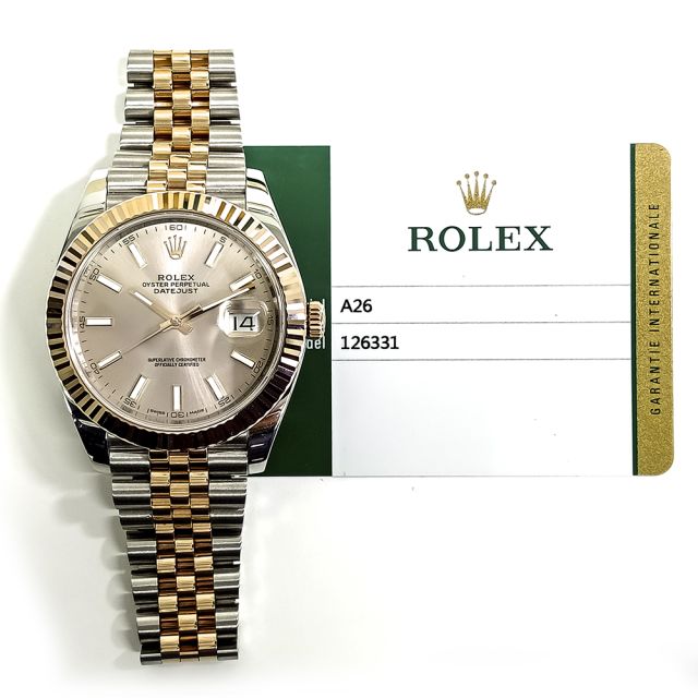 2019 Rolex Datejust 41, 126331, Steel & Gold, Sundust Dial, Jubilee Bracelet, Box & Papers