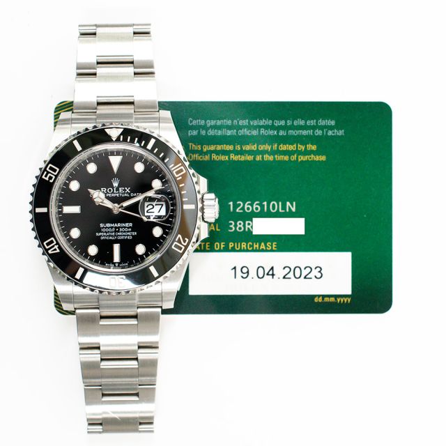 2023 Rolex Submariner Date, 126610LN, 41mm, Steel, Black Dial, Oyster Bracelet, Box & Papers