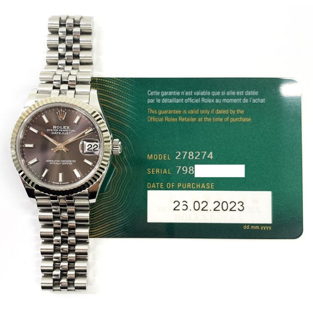 Buy Genuine Used Rolex Datejust 31 278273 Watch - Dark Grey Dial | SKU 7932
