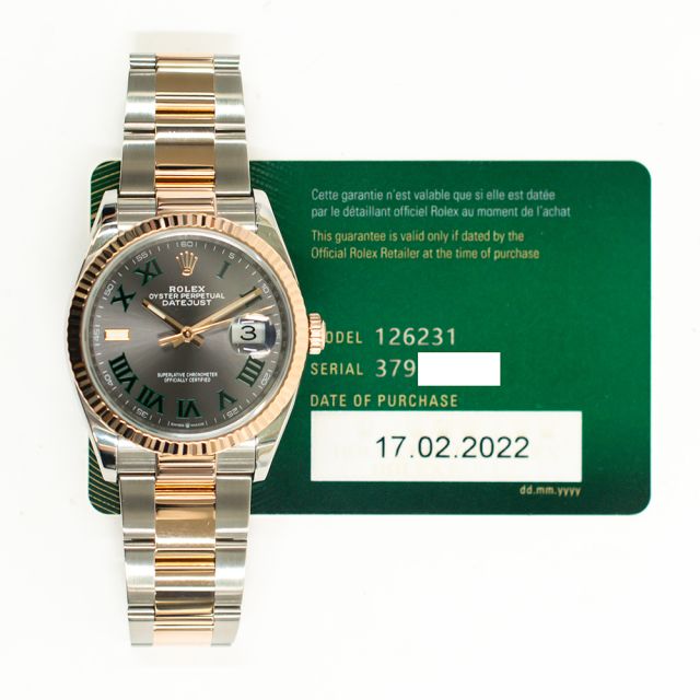 2022 Rolex Datejust 36, 126231, Steel & Gold, Slate Index, Oyster Bracelet, Box & Papers
