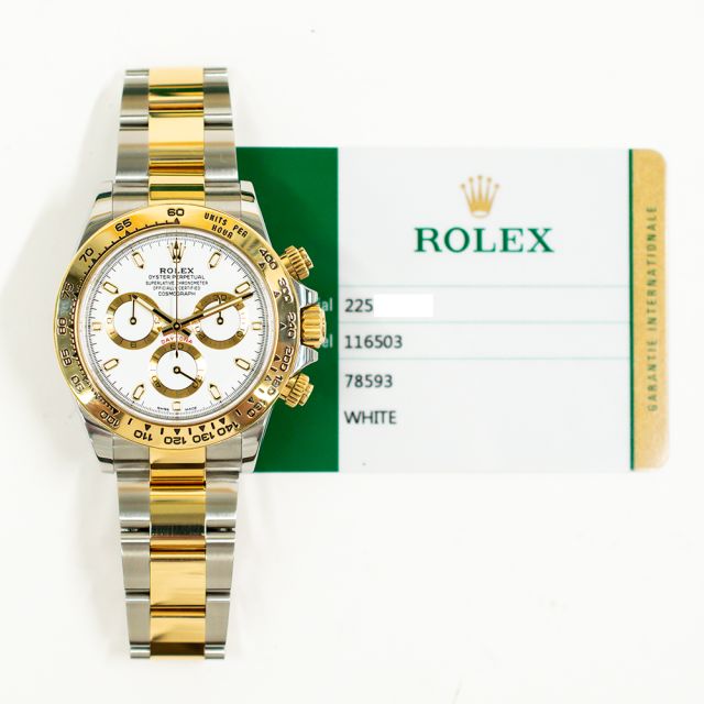 2019 Rolex Cosmograph Daytona, 116503, 40mm, Steel & Gold, White Dial, Oyster Bracelet, Box & Papers