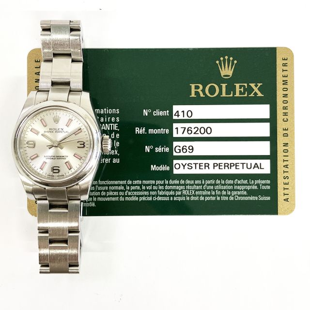 2013 Rolex Oyster Perpetual 26 176200, Steel, Silver Dial, Box & Papers