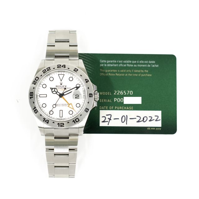 2022 Rolex Explorer II 'Polar', 226570, 42mm, Steel, White Dial, Oyster Bracelet, Box & Papers