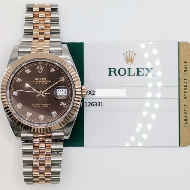 2017 Rolex Datejust 41, 126331, Steel & Gold, Chocolate Diamond Dial, Jubilee Bracelet, Box & Papers