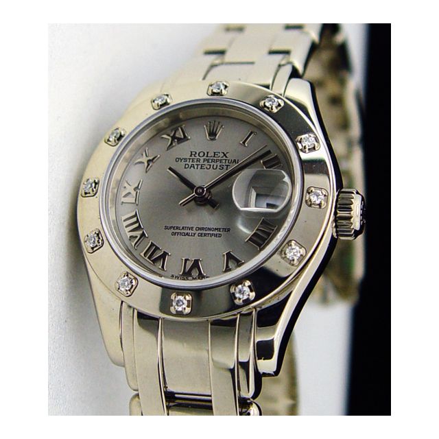 Rolex Pearlmaster 29, Silver Roman Dial, White Gold, 80319