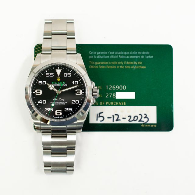 2023 Rolex Air-King, 126900, 40mm, Steel, Black Dial, Oyster Bracelet, Box & Papers