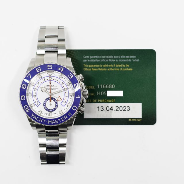 2023 Rolex Yacht-Master II, 116680, 44mm, Steel, White Dial, Oyster Bracelet, Box & Papers