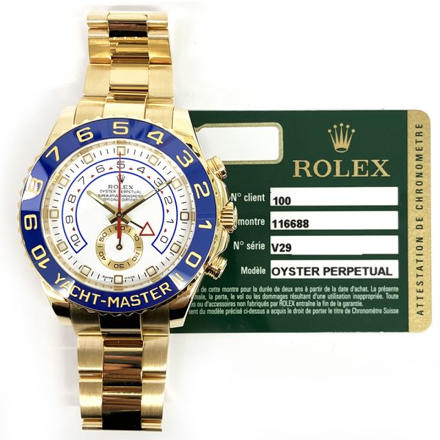 2009 Rolex Yacht-Master II 116688, 44mm, Yellow Gold, White Dial, Box & Papers