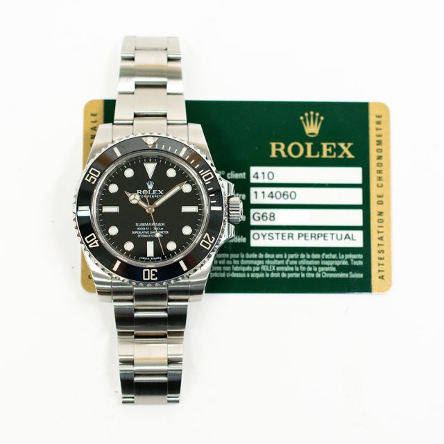2013 Rolex Submariner No Date, 114060, 40mm, Steel, Black Dial, Oyster Bracelet, Box & Papers