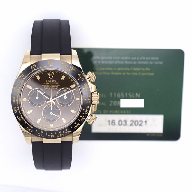 2021 Rolex Cosmograph Daytona, 116515LN, 40mm, Rose Gold, Chocolate Dial, Box & Papers