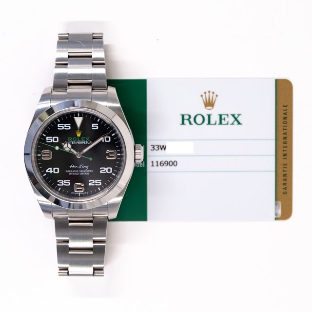 2019 Rolex Air-King, 116900, 40mm, Steel, Black Arabic Dial, Oyster Bracelet, Box & Papers