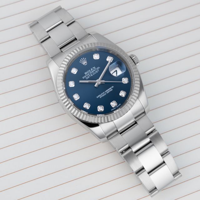 Rolex Datejust 36, 116234, Steel & White Gold, Blue Diamond Dial, Oyster Bracelet