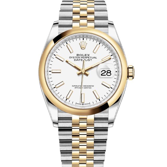 Rolex Datejust 36 126203 Wristwatch Jubilee Bracelet White Dial Domed Bezel