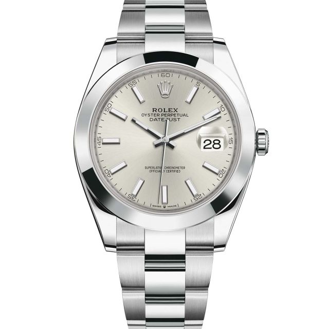 Rolex Datejust 41 126300, Oyster Bracelet, Silver Dial, Domed Bezel