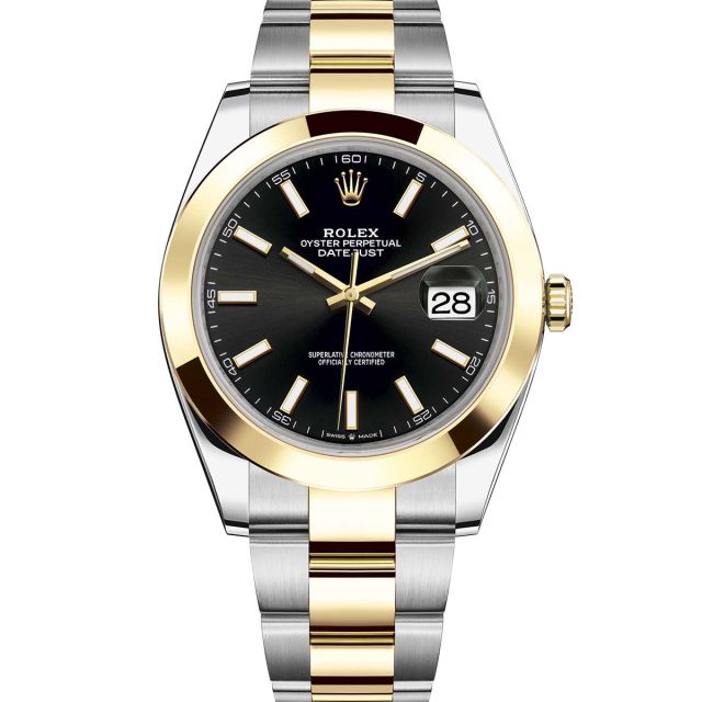 Rolex Datejust 41 126303 Wristwatch Oyster Bracelet Bright Black Dial Domed Bezel