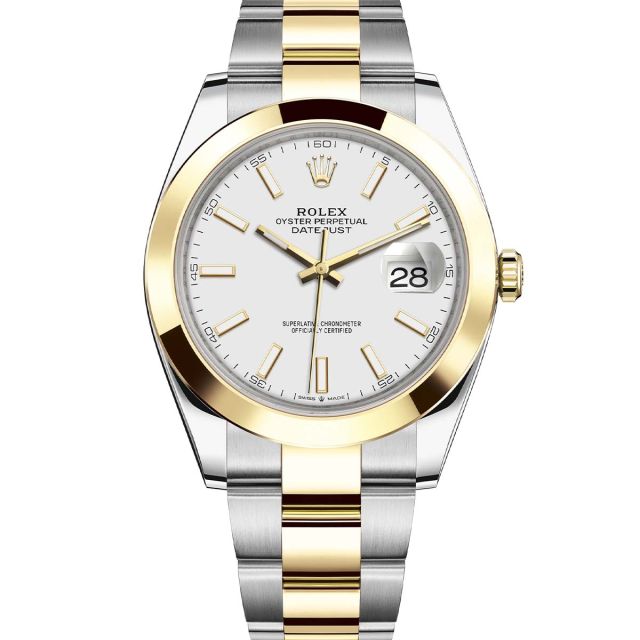 ROLEX Stainless Steel 18K Yellow Gold Diamond 41mm Oyster Perpetual Datejust  Watch Champagne 126333 1275007