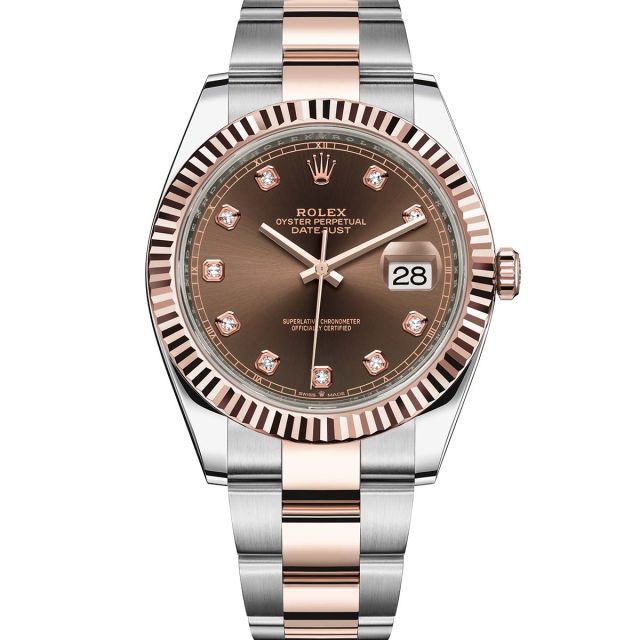 Rolex Datejust 41 126331 Wristwatch Oyster Bracelet Chocolate Diamond Dial Fluted Bezel