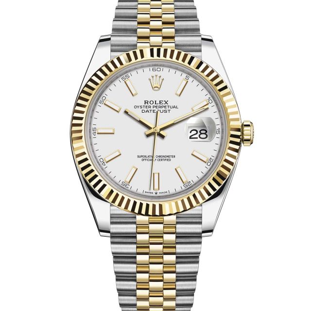 Rolex Datejust 41 126333 Wristwatch Jubilee Bracelet White Dial Fluted Bezel