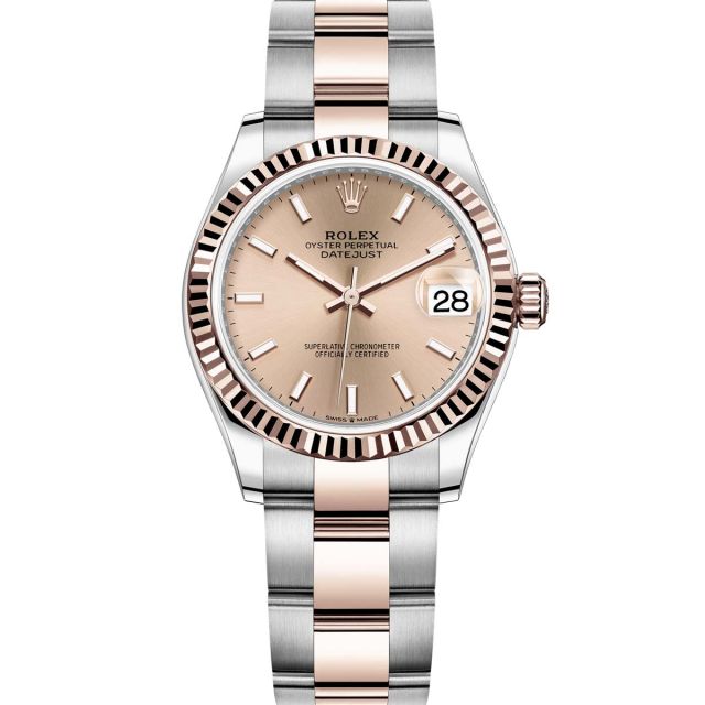 Rolex Datejust 31, Rosé Index Dial, Oyster Bracelet, Fluted Bezel