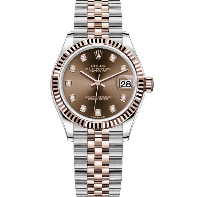 Rolex Datejust 31, Chocolate Diamond Dial, Jubilee Bracelet, Fluted Bezel