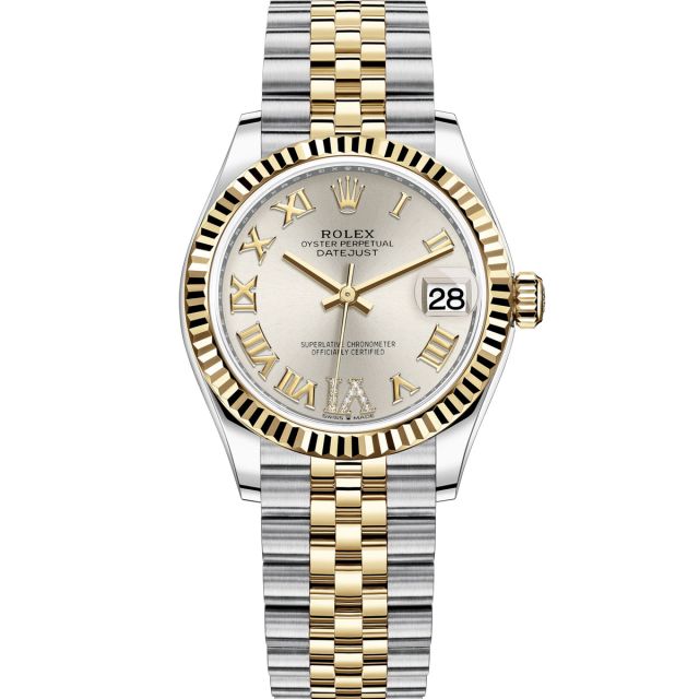 Rolex Datejust 31 278274 Wristwatch, Jubilee Bracelet, Silver Roman VI Diamond Dial, Fluted Bezel