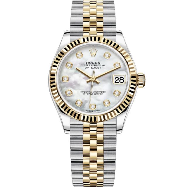 Rolex Datejust 31 278273 Wristwatch, Jubilee Bracelet, Mother of Pearl Diamond Dial, Fluted Bezel