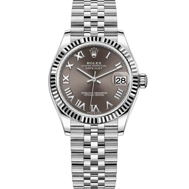 Rolex Datejust 31, Dark Grey Roman Dial, Jubilee Bracelet, Fluted Bezel