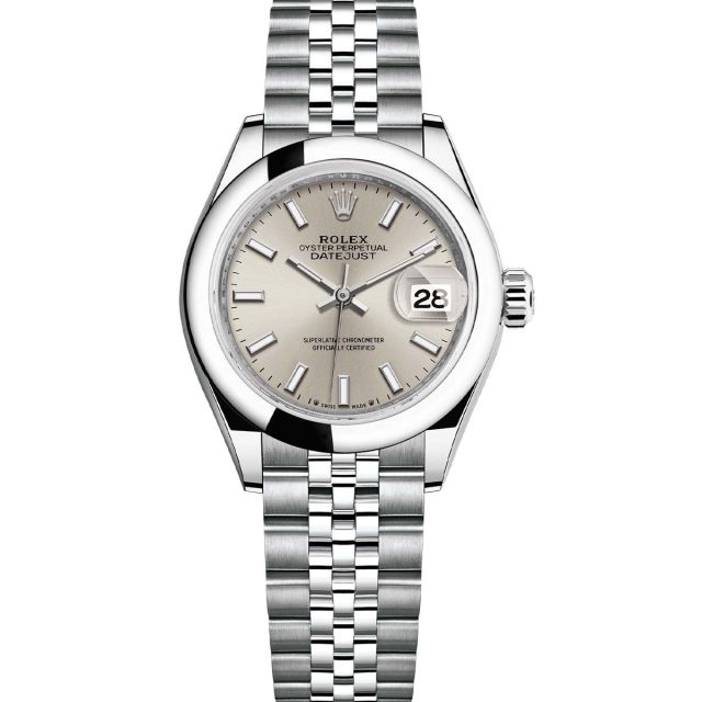 Rolex Lady-Datejust 28 279160 Wristwatch Jubilee Bracelet Silver Dial Domed Bezel
