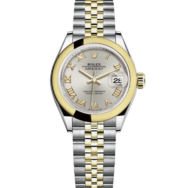 Rolex Lady-Datejust 28 279163 Wristwatch Jubilee Bracelet Silver Roman Dial Smooth Bezel