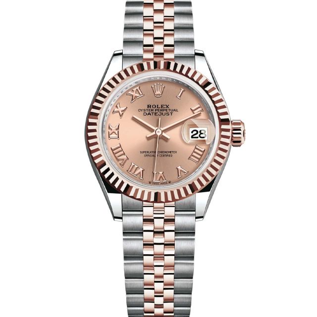 Rolex Lady-Datejust 279171 Wristwatch Jubilee Bracelet Rose Dial Fluted Bezel