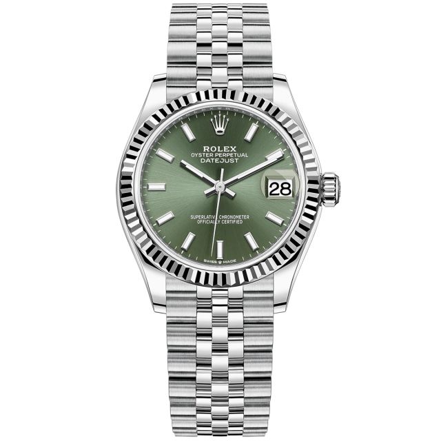 Rolex Lady-Datejust 28mm Silver Diamond Dial TT Jubilee